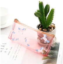 Load image into Gallery viewer, Colorful Unicorn Transparent Large Capacity Pencil Bag