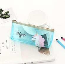 Load image into Gallery viewer, Colorful Unicorn Transparent Large Capacity Pencil Bag