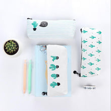 Load image into Gallery viewer, Green Cactus Large Capacity Pencil Bag