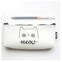 Load image into Gallery viewer, Black &amp; White Cat Silicone Pencil Case