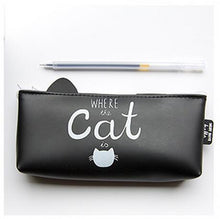 Load image into Gallery viewer, Black &amp; White Cat Silicone Pencil Case