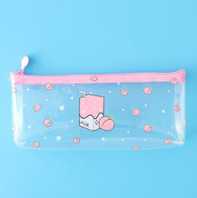 Load image into Gallery viewer, Peach and Milk Transparent Patterned Pencil Case