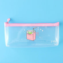 Load image into Gallery viewer, Peach and Milk Transparent Patterned Pencil Case