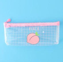 Load image into Gallery viewer, Peach and Milk Transparent Patterned Pencil Case