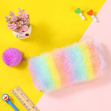 Load image into Gallery viewer, Rainbow Plush Pencil Case