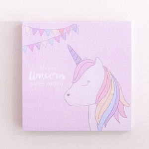 Rainbow Unicorn Square Memo Pad Adhesive